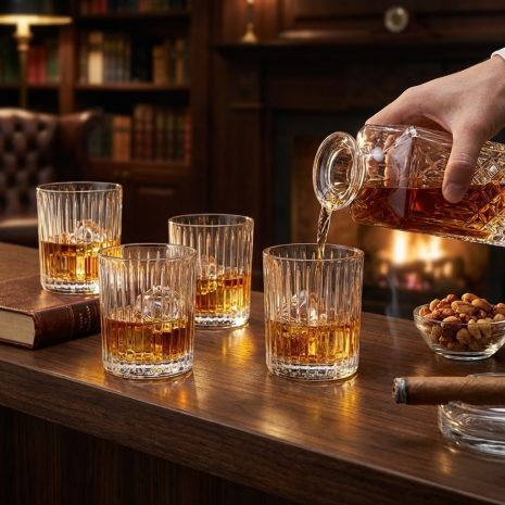 Set 12 Pahare Whisky din Cristal Bohemia Skyline 320 ml