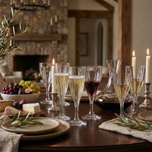 Set 18 Pahare Vin Sampanie din Cristal Bohemia Victoria