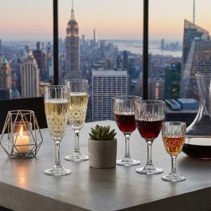 Set 18 Pahare din Cristal Bohemia Angela