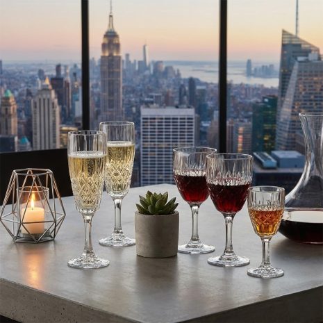 Set 18 Pahare din Cristal Bohemia Angela