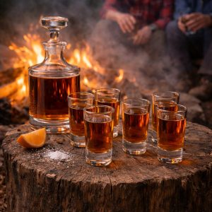 Set 6 Pahare Aperitiv cu Sticla Cristal Bohemia Blank