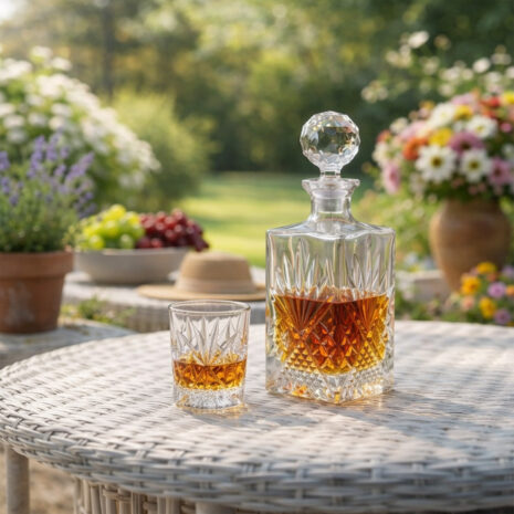 Set 6 Pahare Whisky cu Sticla Cristal Bohemia Alexandra Set 6 Pahare Whisky cu Sticla Cristal Bohemia Alexandra
