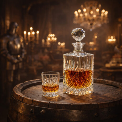 Set 6 Pahare Whisky cu Sticla Cristal Bohemia Gregory