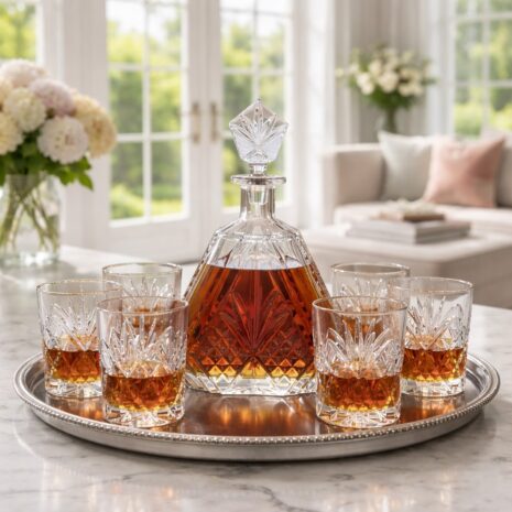 Set 6 Pahare cu Sticla Whisky Cristal Bohemia Elington