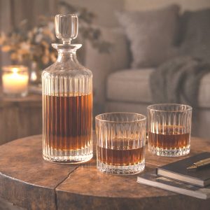 Set 6 Pahare Whisky cu Sticla Cristal Bohemia Skyline