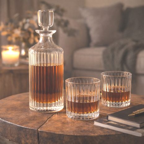 Set 6 Pahare Whisky cu Sticla Cristal Bohemia Skyline Set 6 Pahare Whisky cu Sticla Cristal Bohemia Skyline