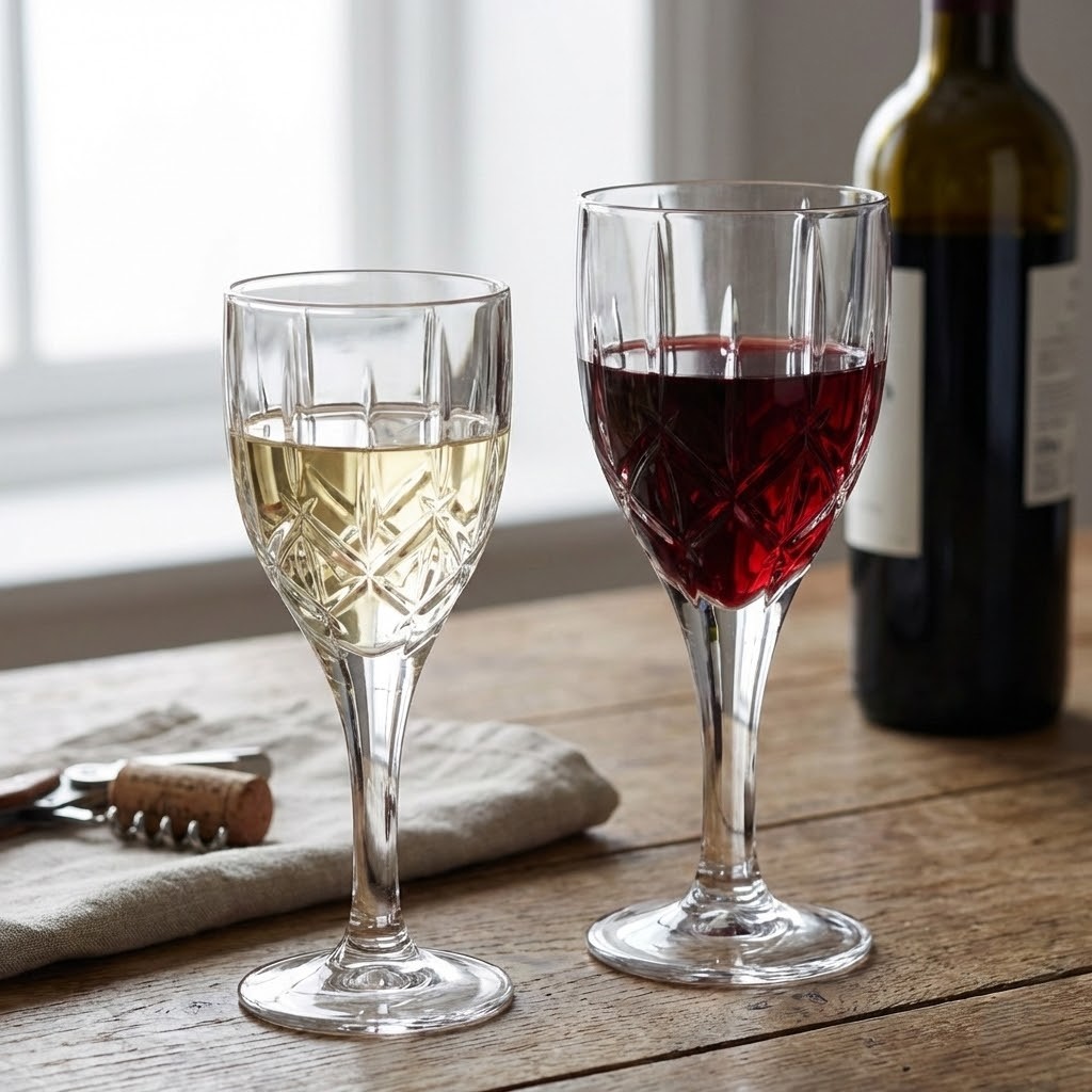 Diferenta pahare vin alb si vin rosu