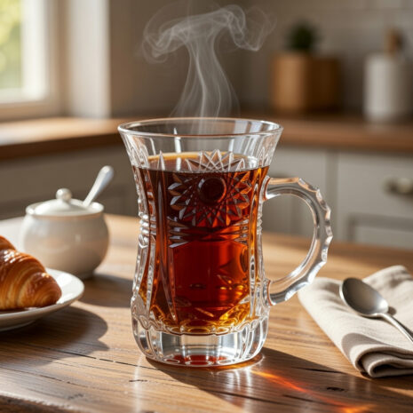 Set 6 Cani Ceai/Cafea din Cristal Bohemia Armudu 120 ml