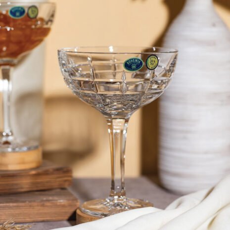 Set 6 Cupe Sampanie Cristal Bohemia Dover 370 ml