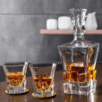 Set 6 Pahare Whisky cu Sticla Cristal Bohemia Crack, Colectia Crack Cristal Bohemia