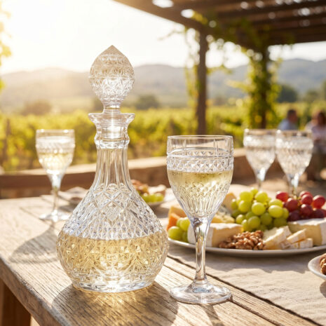 Set 6 Pahare Vin cu Sticla Cristal Bohemia Diana