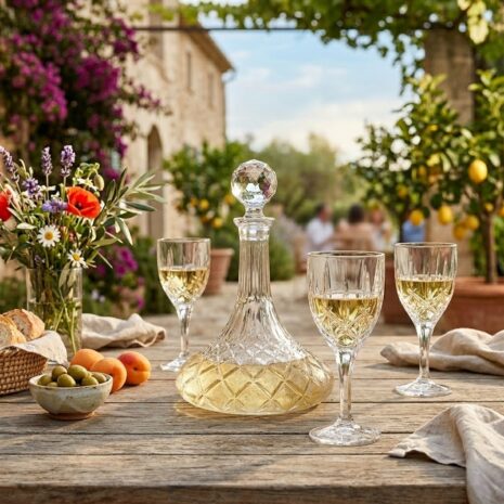 Set 6 Pahare Vin cu Decantor Cristal Bohemia Sheffiled