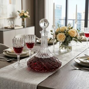 Set 6 Pahare de Vin cu Sticla Cristal Bohemia Angela