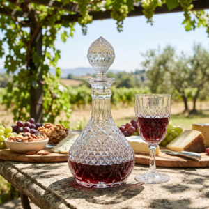 Set 6 Pahare Vin cu Sticla Cristal Bohemia Daphne