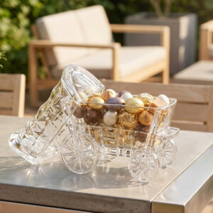 Bomboniera din Cristal Bohemia Trasura 16 cm