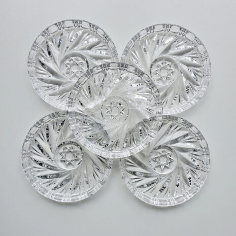 Set 6 Suporturi Pahare din Cristal Bohemia de 9 cm Set 6 Suporturi Pahare din Cristal Bohemia de 9 cm