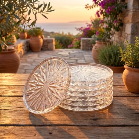 Set Suport Pahare din Cristal Bohemia 6 bucati de 10 cm Set Suport Pahare din Cristal Bohemia 6 bucati de 10 cm