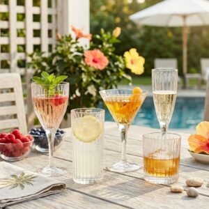 Set 36 Pahare Vin Whisky Apa Martini si Sampanie Cristal Bohemia Skyline
