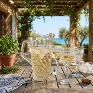 Set 6 Pahare Vin si Carafa Cristal Bohemia Diana
