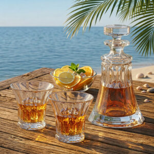 Set 6 Pahare Whisky cu Decantor Bohemia Wellington