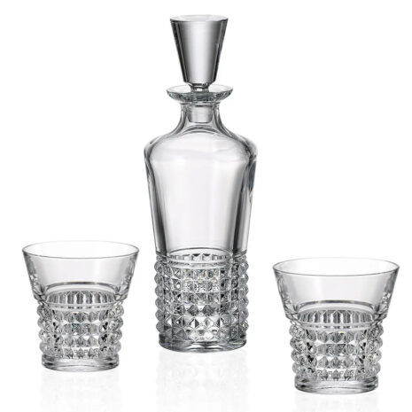 Set 6 Pahare Whisky cu Sticla Cristal Bohemia Trinity Set 6 Pahare Whisky cu Sticla Cristal Bohemia Trinity