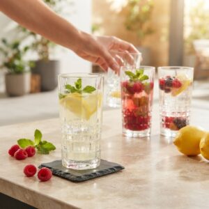 Set 4 Pahare Apa din Cristal Bohemia Dover 350 ml
