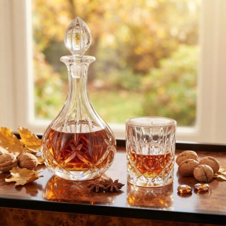 Set 6 Pahare Whisky cu Sticla din Cristal Bohemia Sheffield