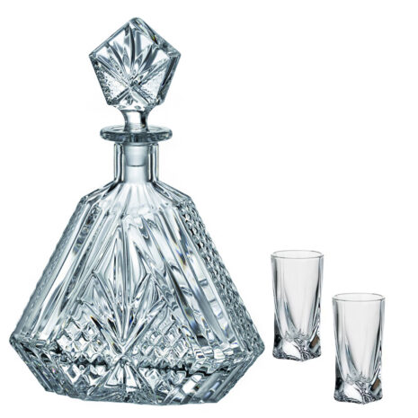 Set 12 Pahare Shot cu Decantor Bohemia Alexandra