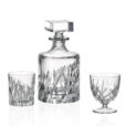 Set 12 Pahare Whisky si Vin Cristal Bohemia cu Decantor Wicker