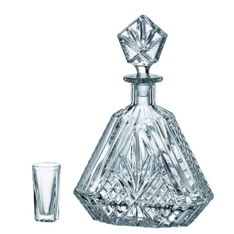 Set 6 Pahare Lichior cu Sticla din Cristal Bohemia Alexandra
