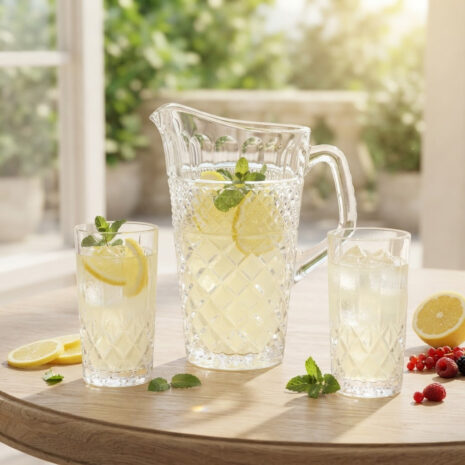 Set 6 Pahare Limonada cu Carafa din Cristal Bohemia Madison Set 6 Pahare Limonada cu Carafa din Cristal Bohemia Madison