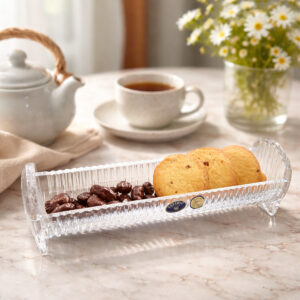Suport Servire Biscuiti Cristal Bohemia Tryas 23 cm