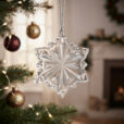 Ornament din Cristal Bohemia 8 cm Fulg de Nea
