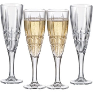 Set 4 Pahare Sampanie Cristal Bohemia Dover 180 ml