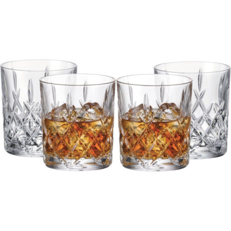 Set 4 Pahare Whisky Cristal Bohemia Brixton 320 ml